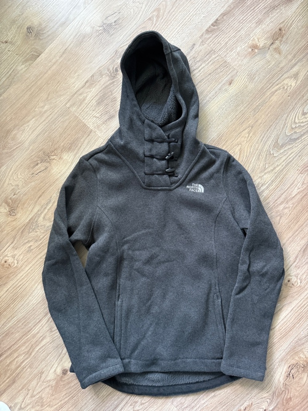The North Face Charcoal Gray Turtleneck Fleece Pullover Hoodie